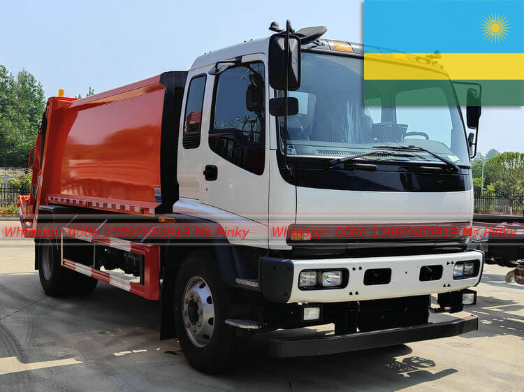 رواندا ايسوزو FVR الضاغطة Garabege شاحنة 10000Liter التصدير من الميناء الصيني