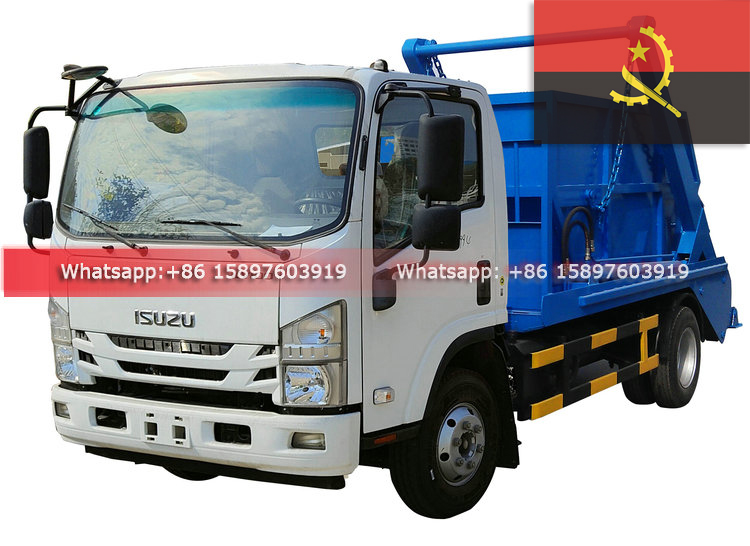 5000Liter تخطي بن شاحنة مع 5 صناديق ايسوزو KV100 شاحنة لجمع القمامة تصدير إلى أنغولا